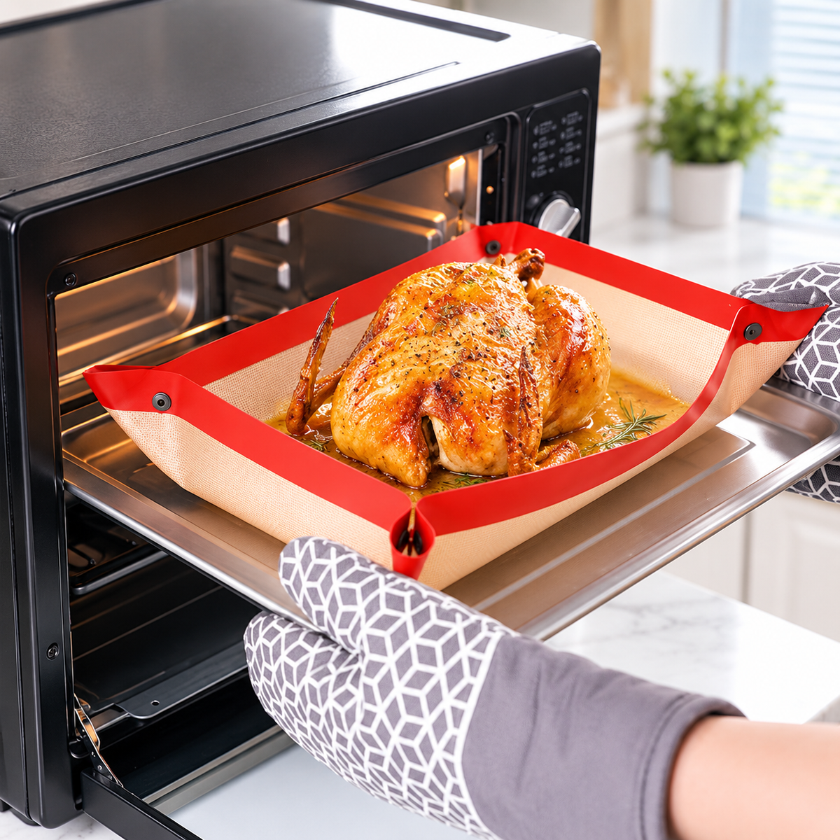Spill-Guard Silicone Baking Tray Mat