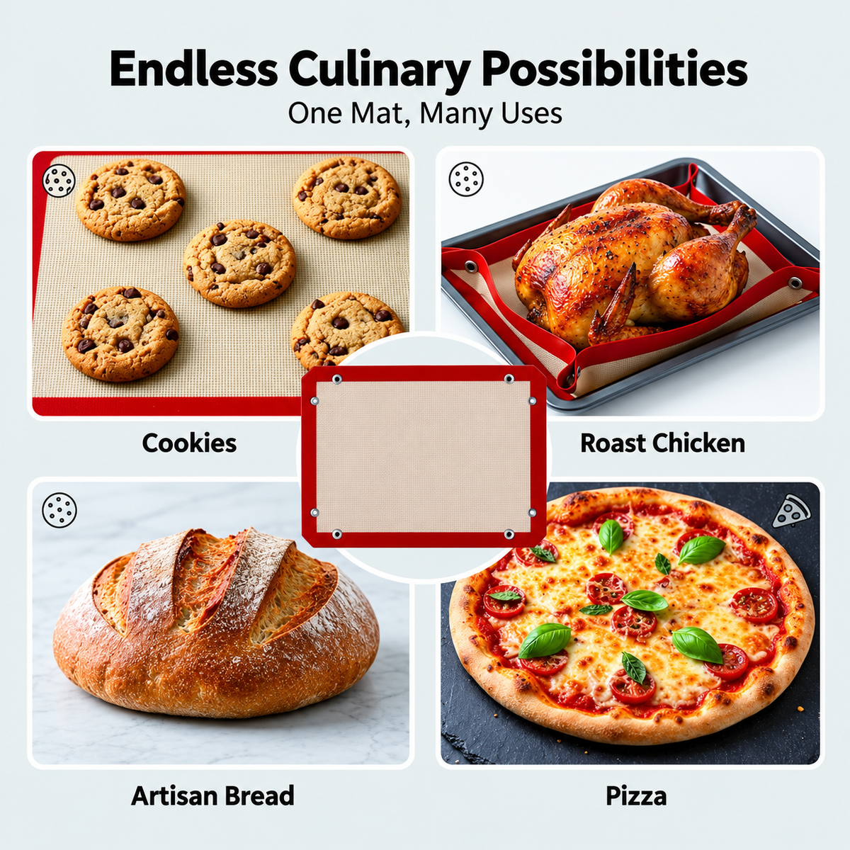 Spill-Guard Silicone Baking Tray Mat