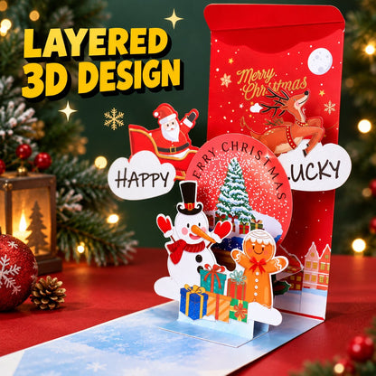 🎁3D Christmas Money Gift Card （Two types, Five-pack）
