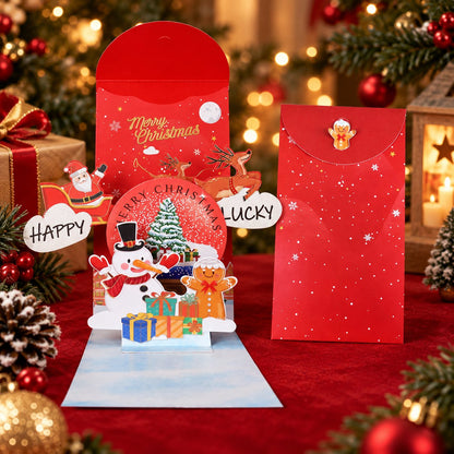 🎁3D Christmas Money Gift Card （Two types, Five-pack）