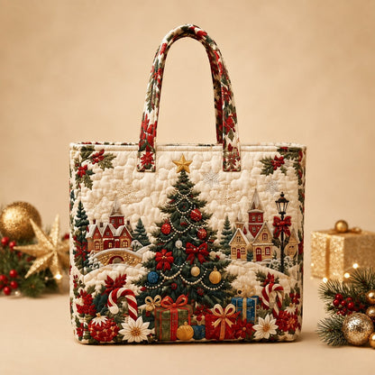 Handmade Christmas Quilted Tote Bag