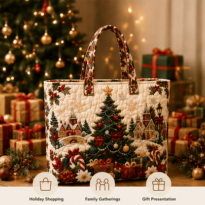 Handmade Christmas Quilted Tote Bag