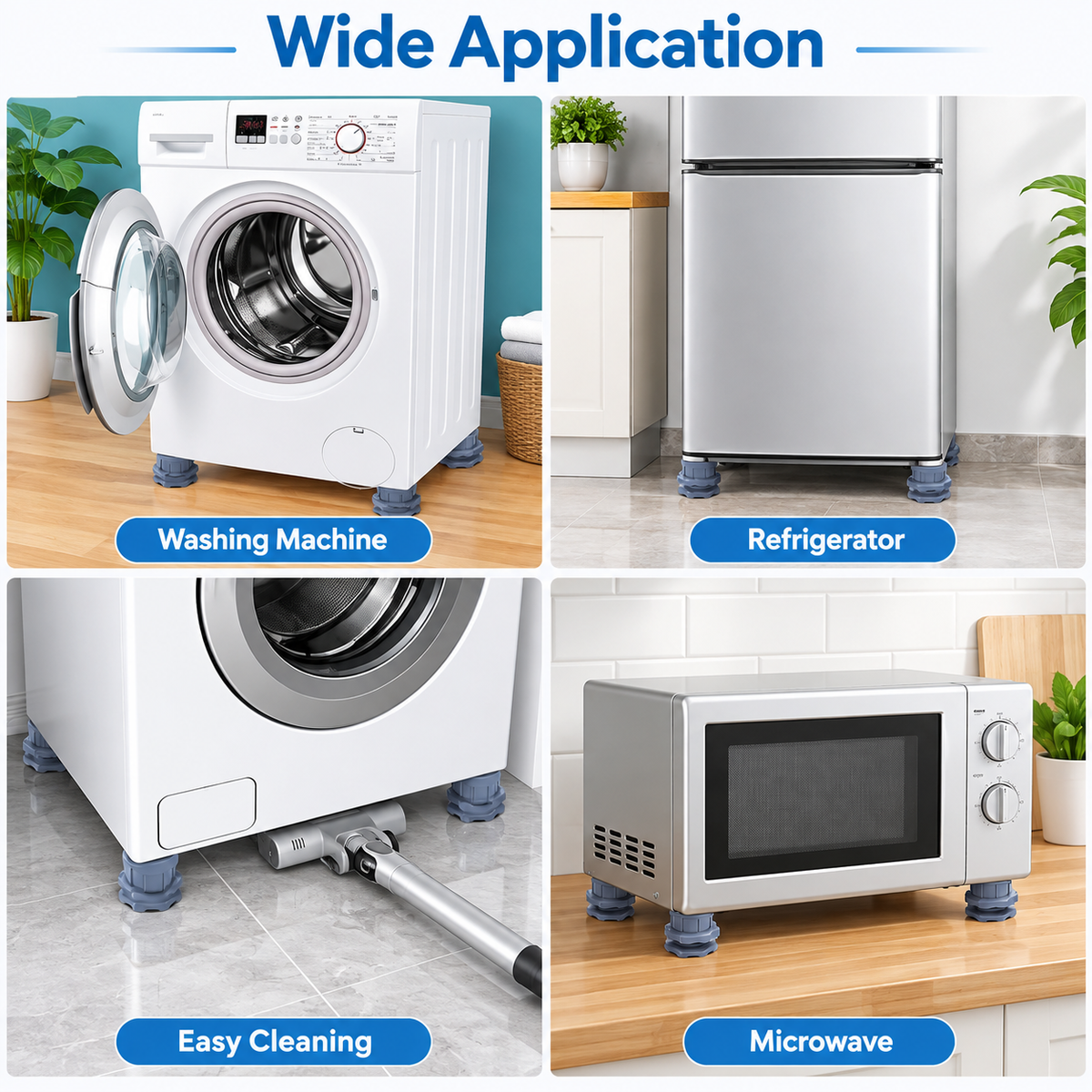 🔇 4PCS Anti-Vibration Washing Machine Feet Pads – Non-Slip Shock Absorbing Appliance Support Pads