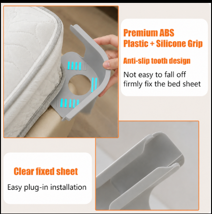Invisible Bed Sheet Holders – Non-Slip Corner Fasteners for Deep Mattresses 🛌