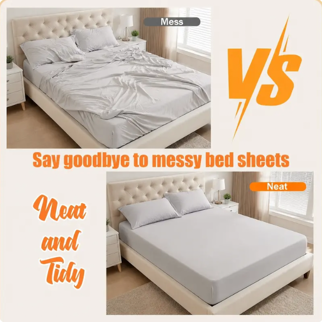 Invisible Bed Sheet Holders – Non-Slip Corner Fasteners for Deep Mattresses 🛌