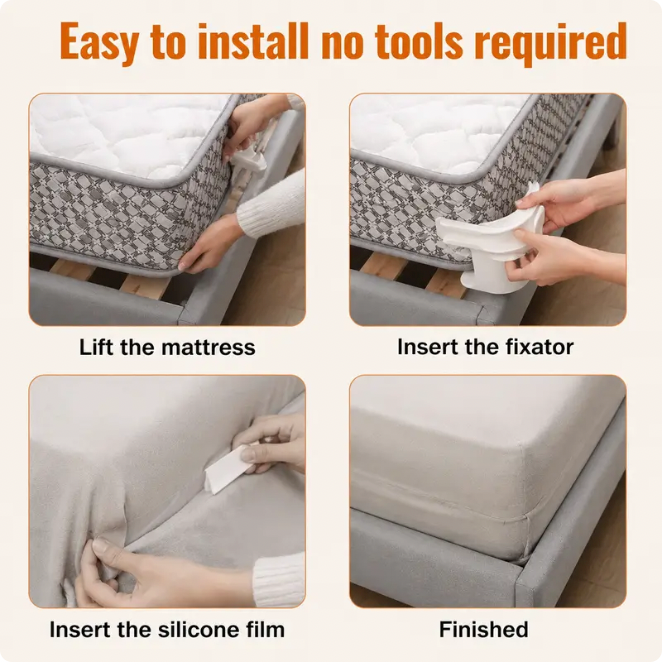 Invisible Bed Sheet Holders – Non-Slip Corner Fasteners for Deep Mattresses 🛌